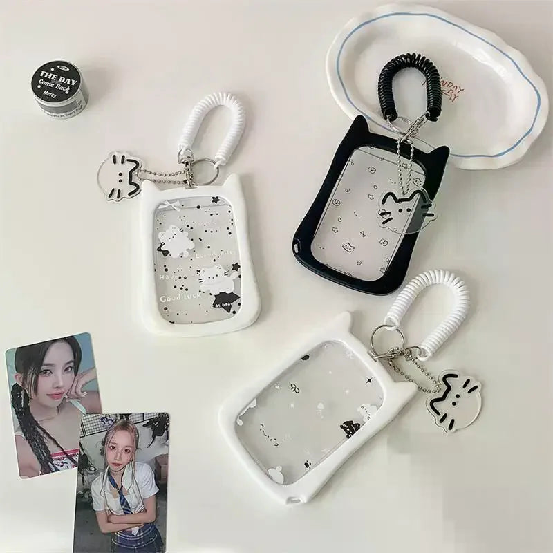 Cute Cat Photocard Holder Keychain – Card Display Pendant Photocard Holder Keychain Babs