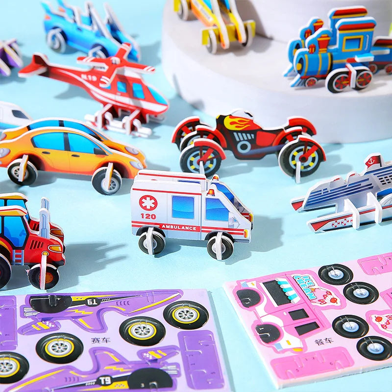 30Pcs 3D Vehicle Foam Puzzle Kids Party Favors Educational Toy Foam Jigsaw Puzzle Babs