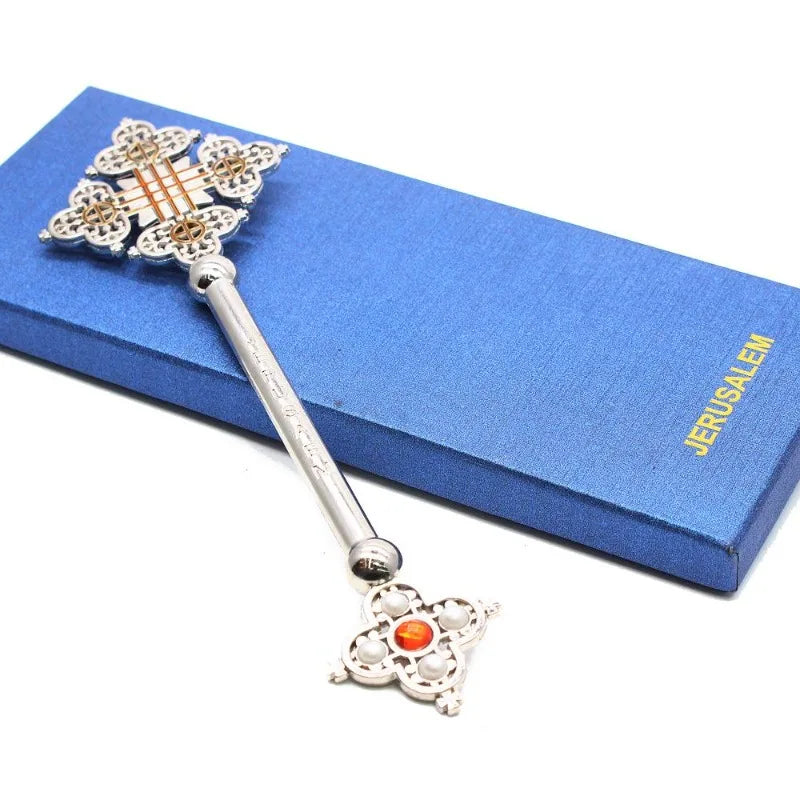 Catholic Hand-Held Cross Prayer Keepsake | Zinc Alloy Gift Religious Prayer Cross Babs Silver