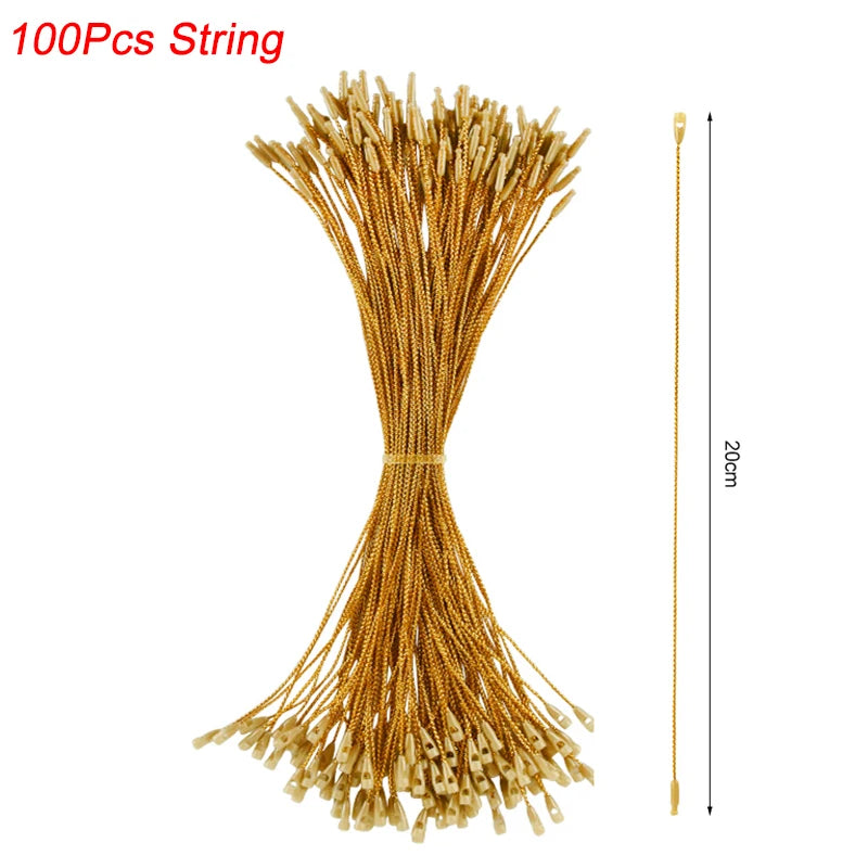 Christmas Ornament Caps & Hanger Strings – 50/100/200 Pcs Ornament Caps & Hangers Babs 100pcs gold string 14mm