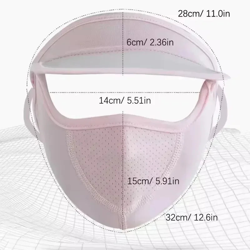 UPF 50+ Ice Silk Sun Protection Face Mask with Brim Sun Protection Mask Babs
