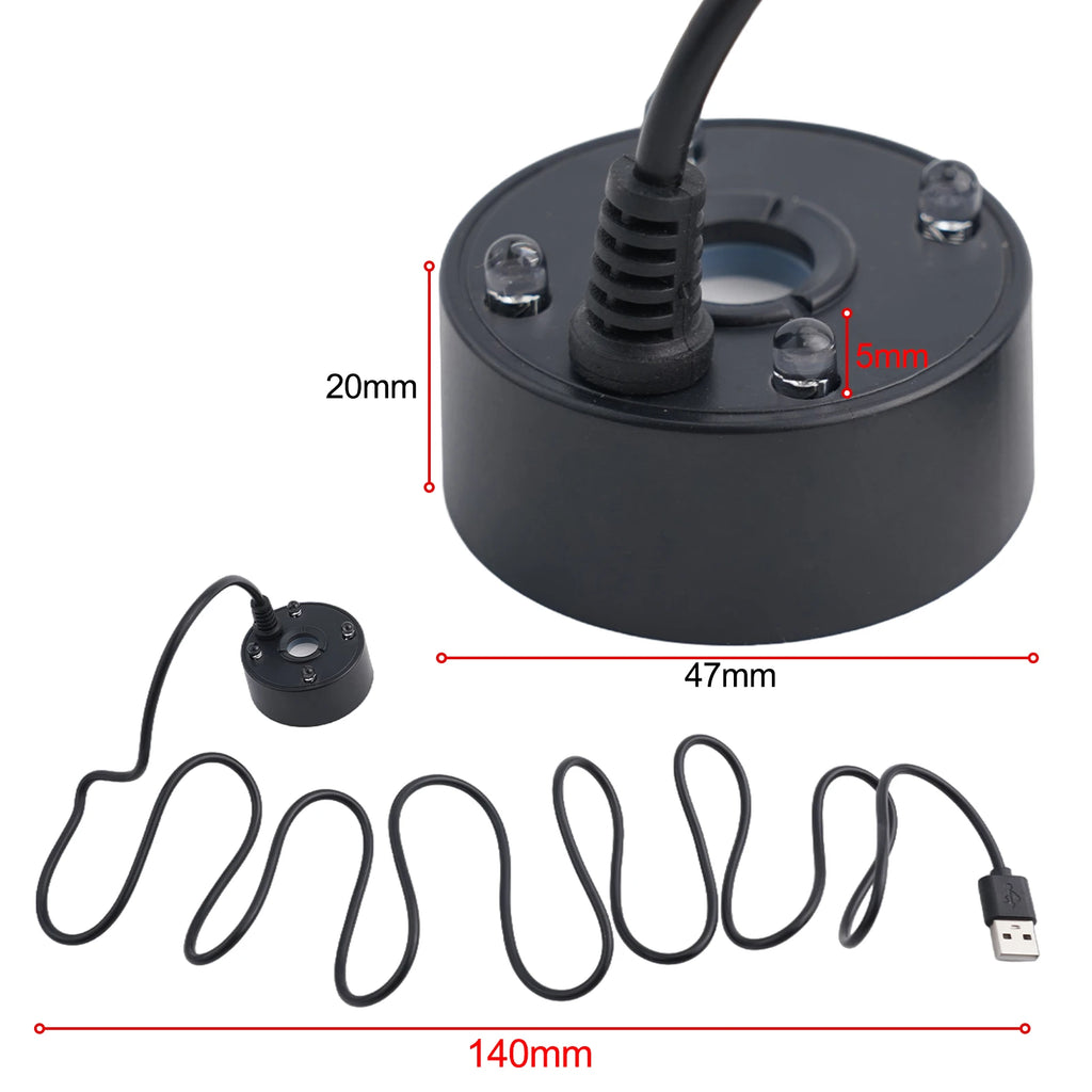 USB Mist Maker Fogger with LED Lights – Fish Tank & Pond Décor Ultrasonic Mist Maker Babs