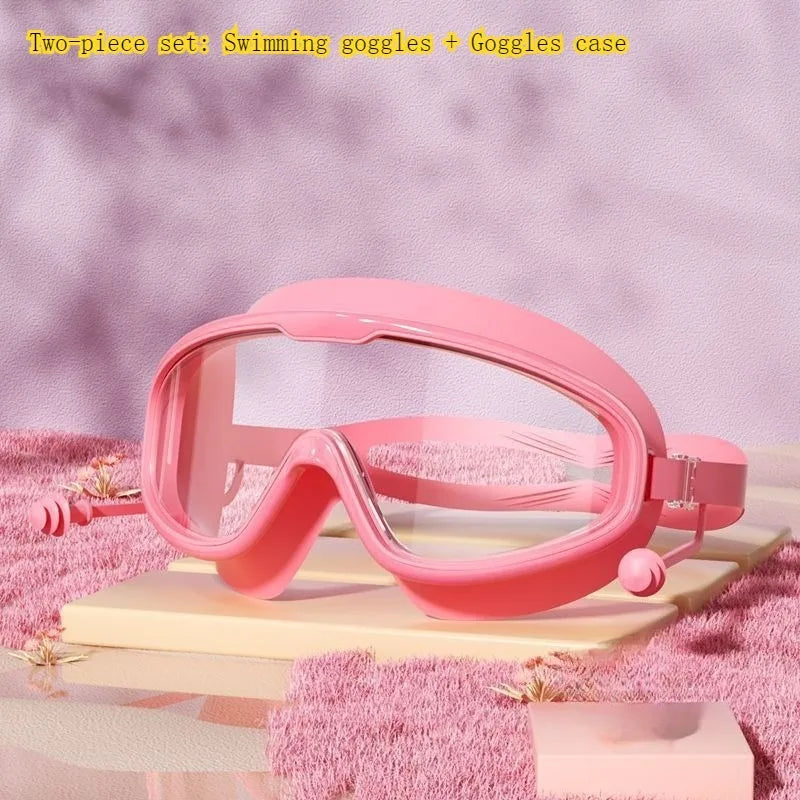Wide View Anti-Fog Swim Goggles with Ear Plugs – Adults Swim Goggles Babs