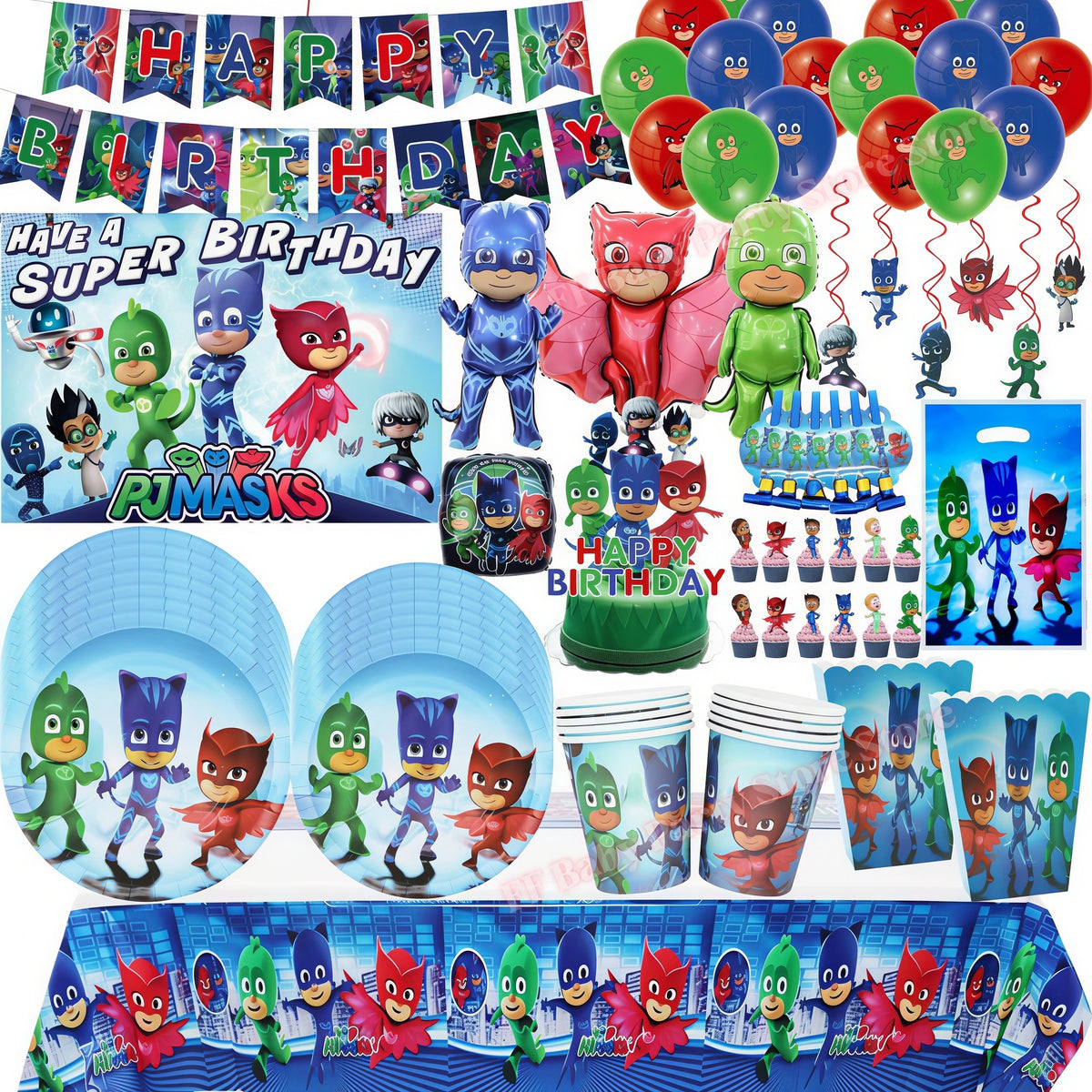 Superhero Birthday Party Supplies – Plates, Cups, Balloons & Banner Party Decoration Set Babs