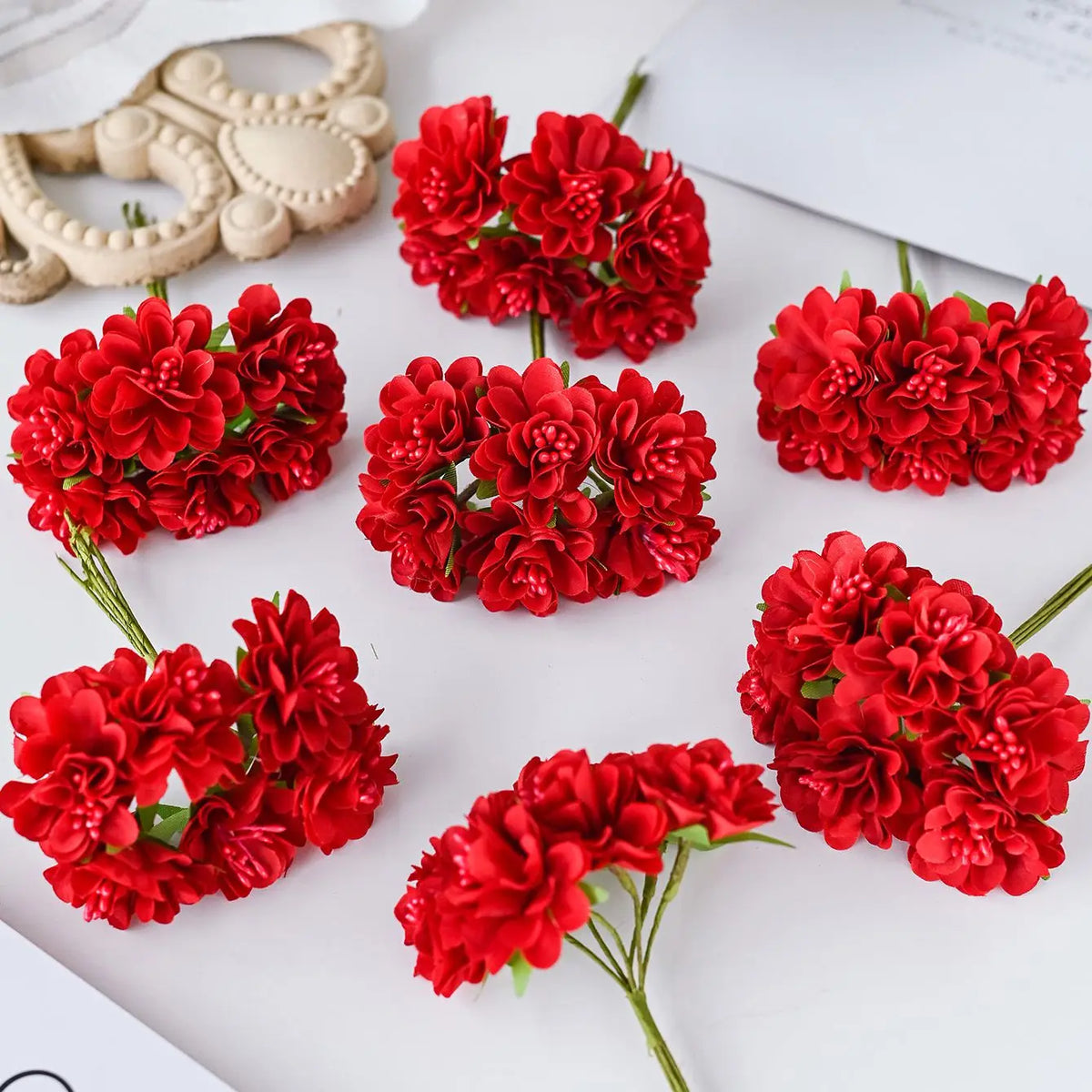 Artificial Silk Carnation Bouquet for Wedding & DIY Décor Artificial Flower Bouquet Babs