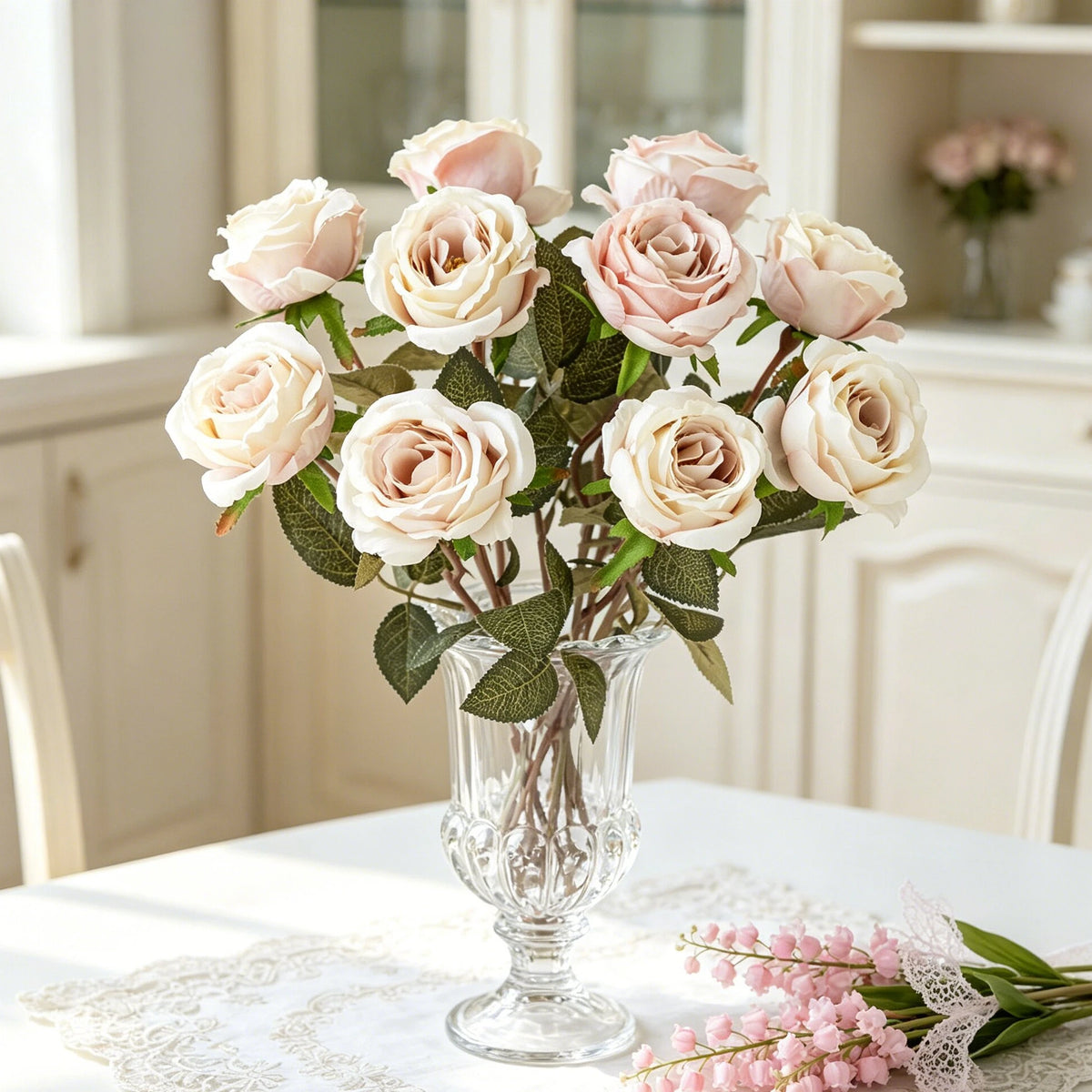 Artificial Silk Rose Bouquet – Wedding & Home Decor (2/4 pcs) Artificial Flower Bouquet Babs