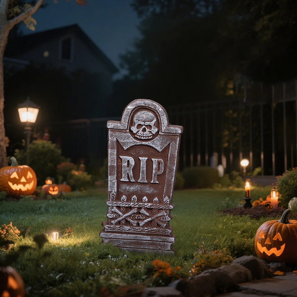 Mini Halloween Tombstone Skull Cemetery DIY Garden Ornaments Halloween Decor Ornaments Babs