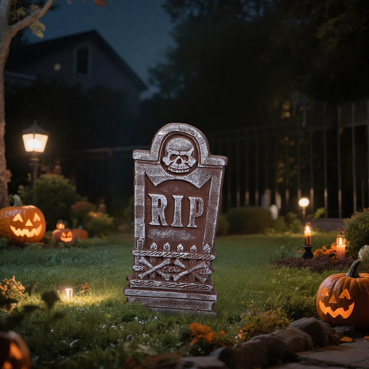 Mini Halloween Tombstone Skull Cemetery DIY Garden Ornaments Halloween Decor Ornaments Babs
