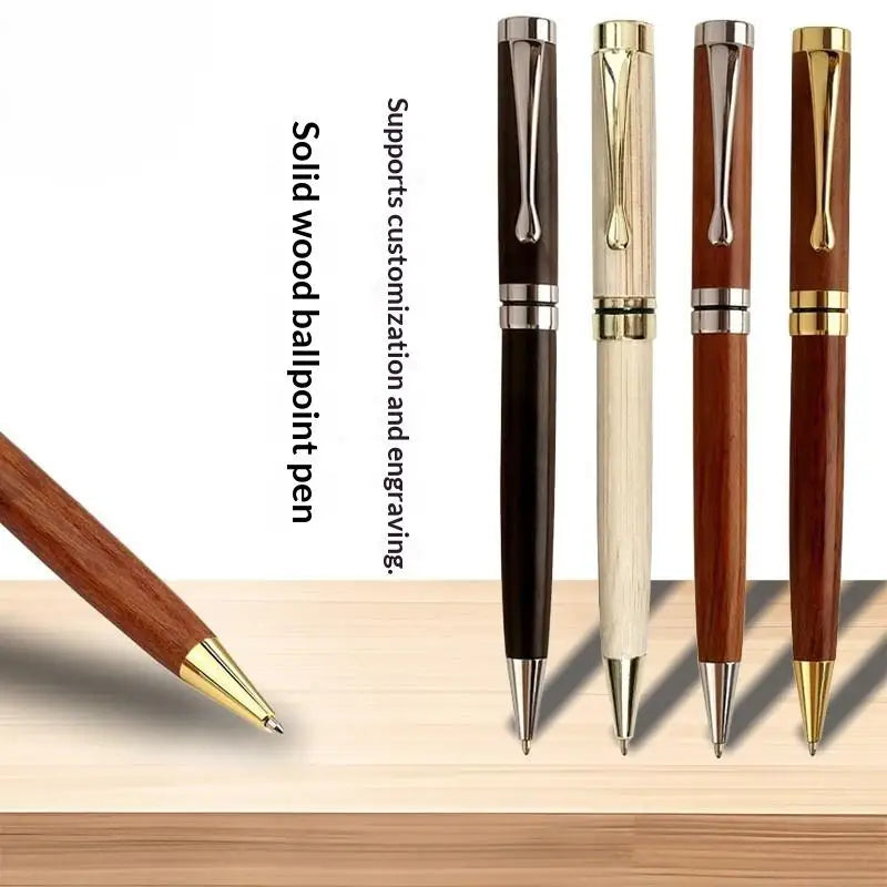 Metal & Sandalwood Rotating Ballpoint Pen with Gift Case Luxury Ballpoint Pen Babs