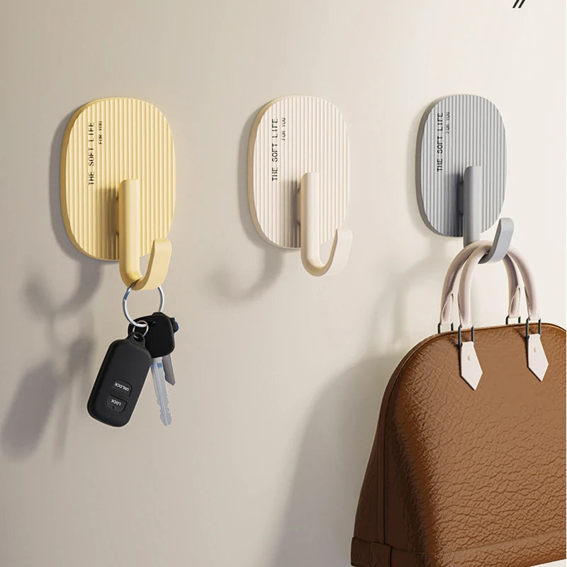 4pcs Traceless Wall Hooks – Key, Coat & Towel Hanger Set Adhesive Wall Hooks Babs