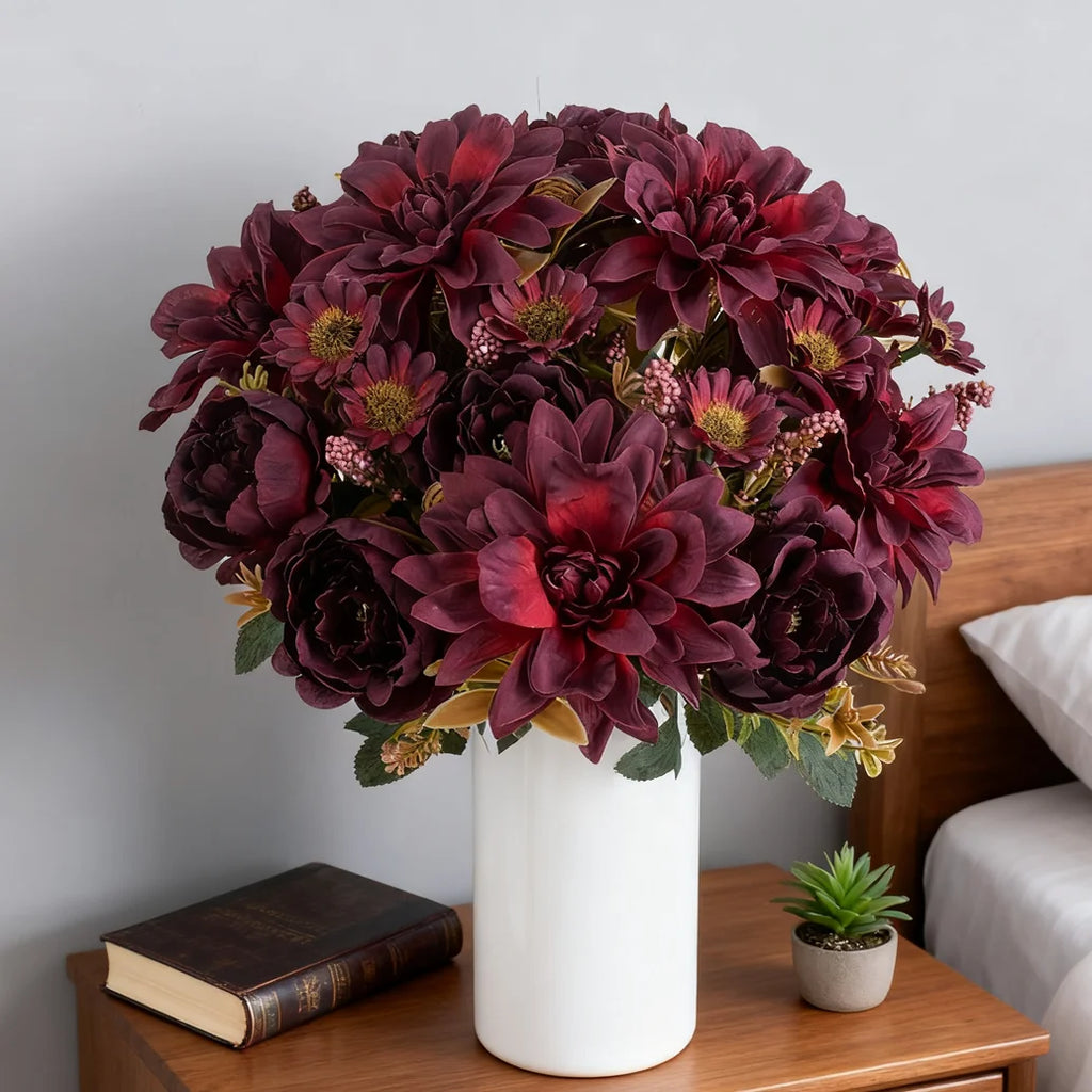 Silk Dahlia Rose Artificial Flowers – Wedding & Home Decor Artificial Silk Flowers Babs