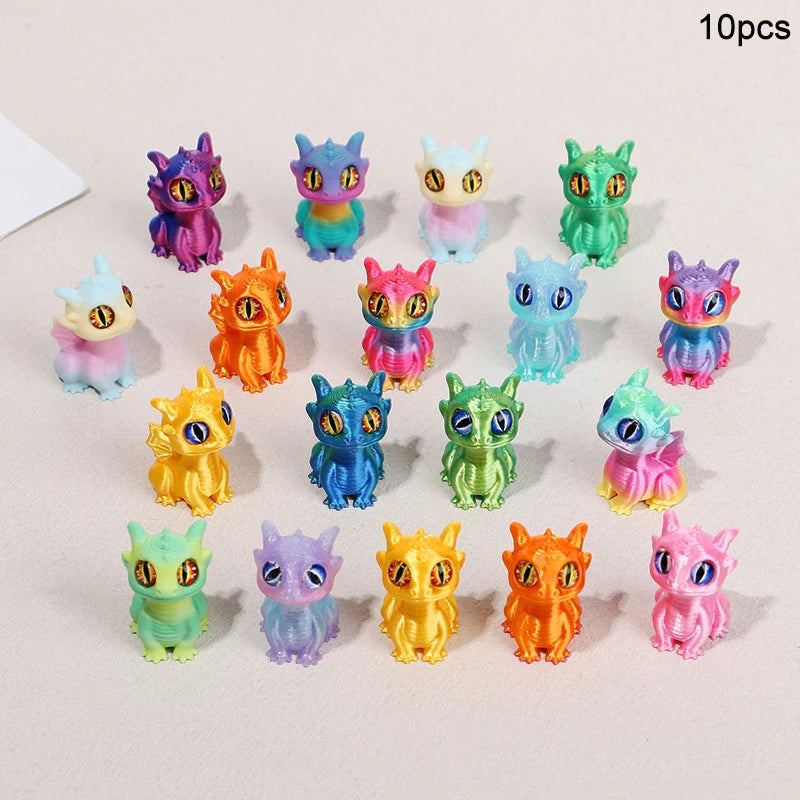 Mini Dragon Figurines 5/10/20Pcs – 3D Printed Party Favors Dragon Figurines Set Babs 10Pcs