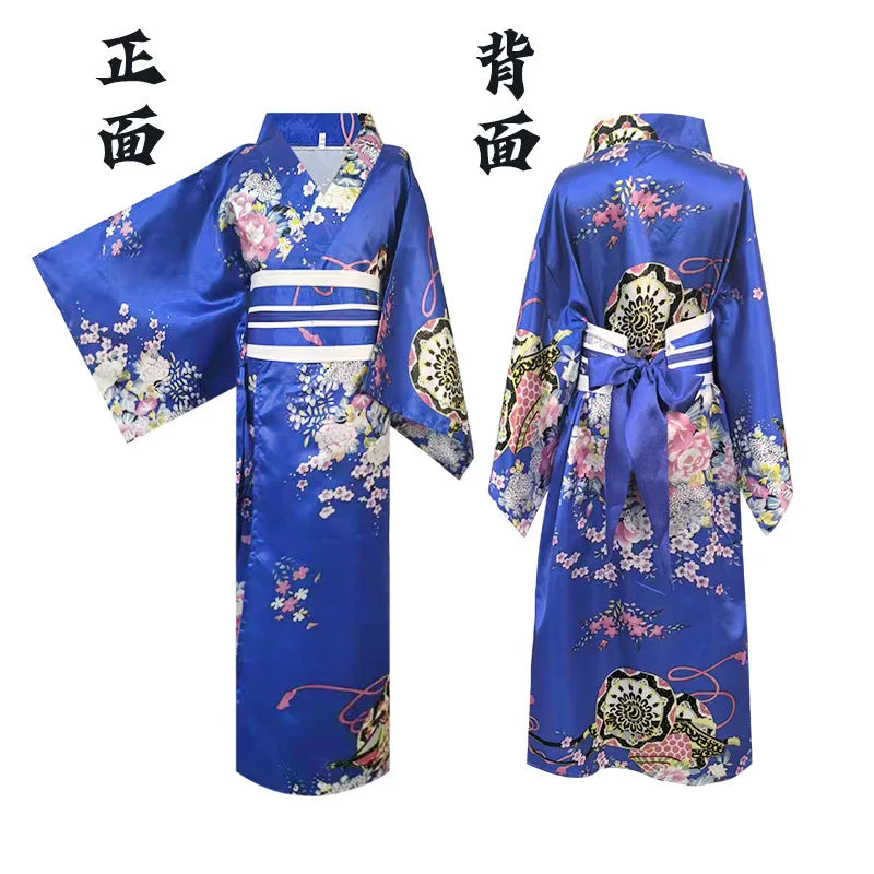 Children's Floral Japanese Kimono Yukata Cosplay Costume Yukata Costume Set Babs Q 130cm China Mainland