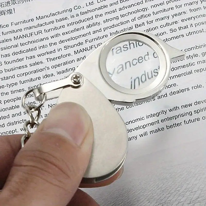 Mini 10X Folding Keychain Magnifier – Portable Pocket Magnifying Glass Pocket Magnifier Babs silver
