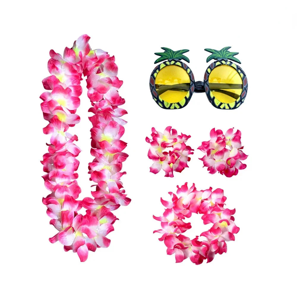 Hawaiian Luau Flower Headband Lei Wreath – Tropical Party Floral Party Headband Babs 7