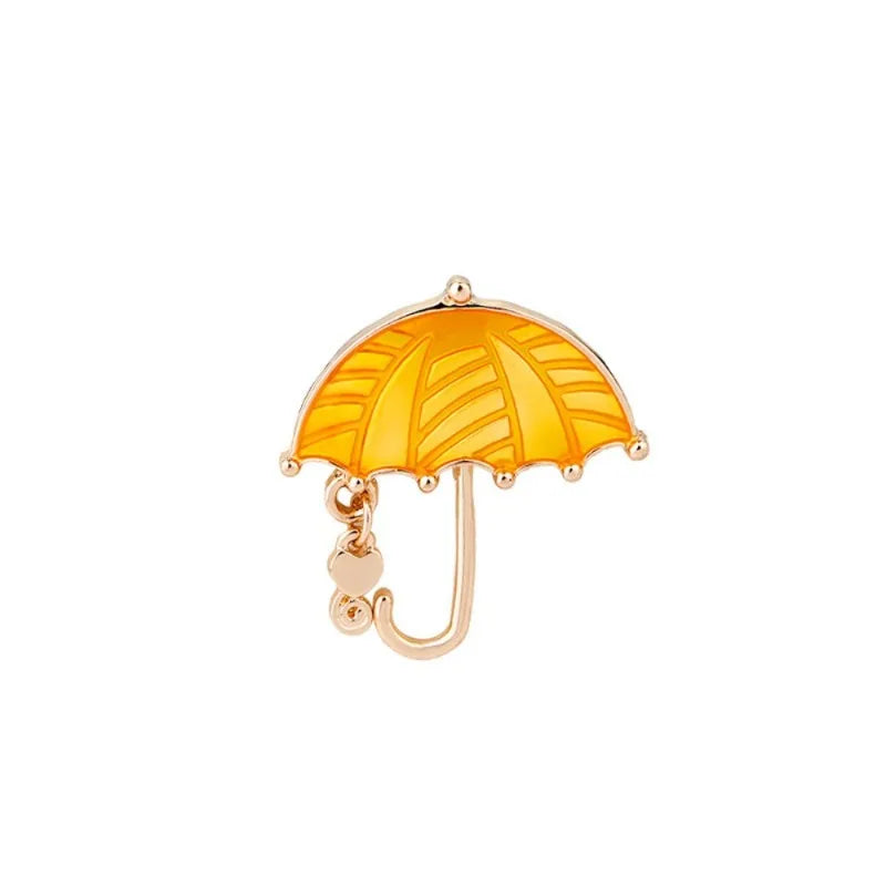 Enamel Umbrella Brooch Pin – Bling Collar Clip & Scarf Buckle Enamel Brooch Pin Babs orange