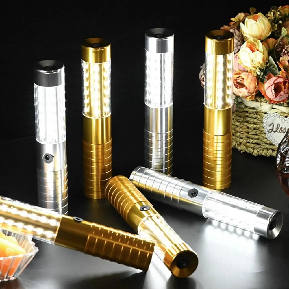 Rechargeable LED Strobe Baton Light – Gold & Silver Party LED Strobe Baton Babs