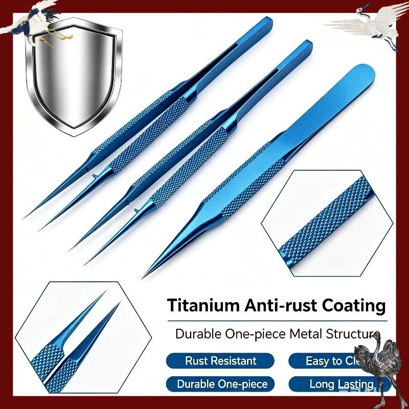 Titanium Precision Tweezers – 0.15mm Fine Tip Forceps Precision Tweezers Babs