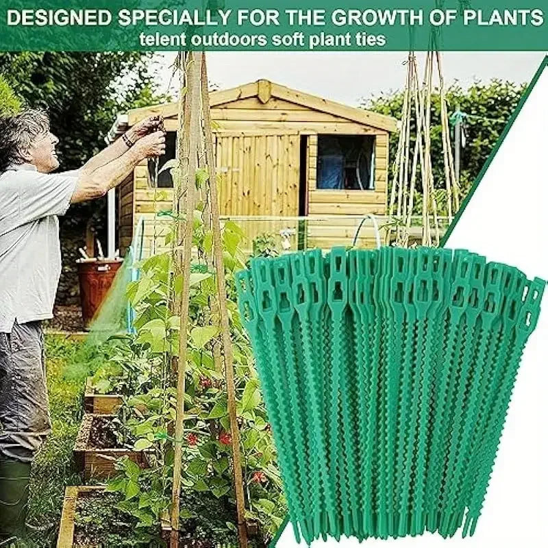 50pcs Reusable Adjustable Plant Ties – Vine & Tomato Stem Clips Garden Plant Ties Babs