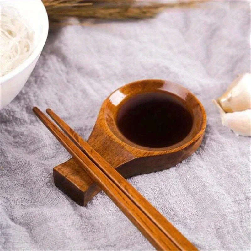 2pcs Natural Wood Chopstick Rest Holder | Japanese Minimalist Chopstick Rest Set Babs