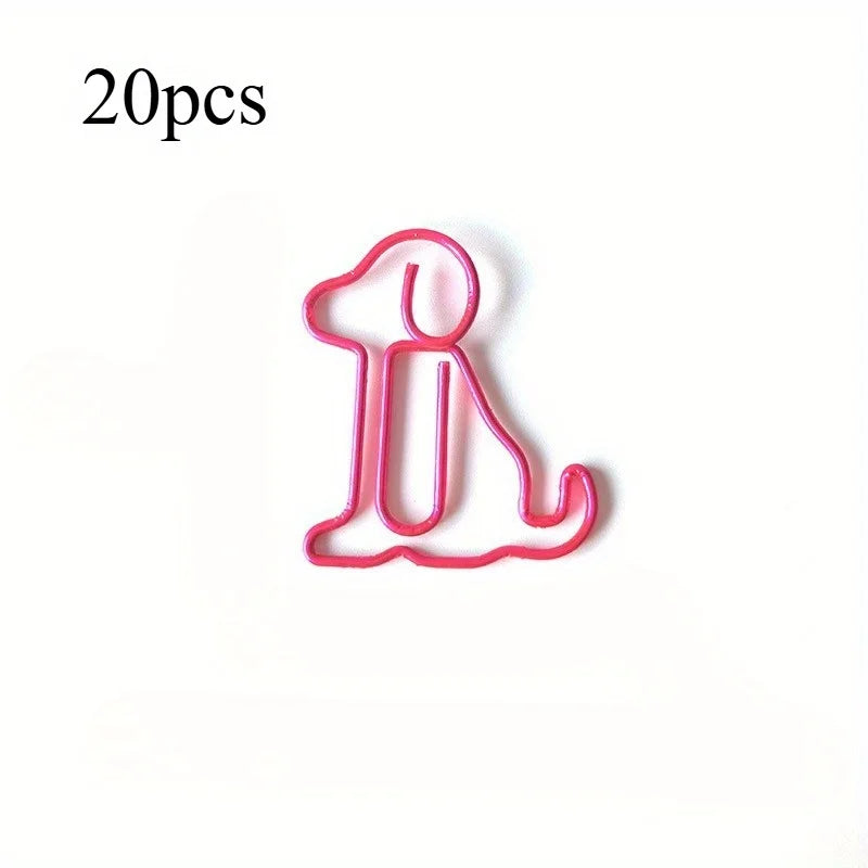 Colorful Dog Paper Clips – Cute Animal Office Organizer Animal Paper Clips Babs Pink