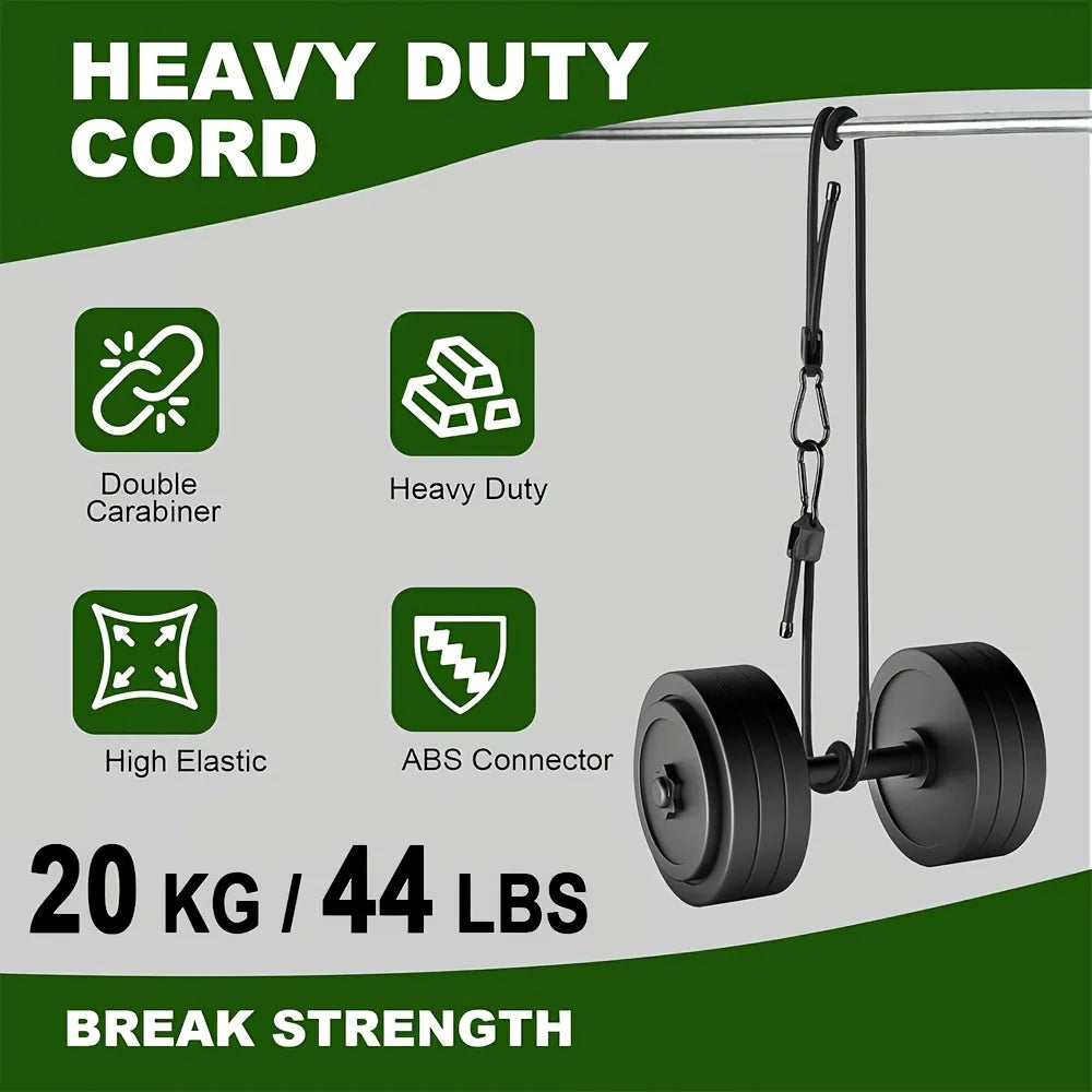 5-Pack Heavy-Duty Elastic Bungee Ropes with Hooks & Straps Bungee Strap Set Babs