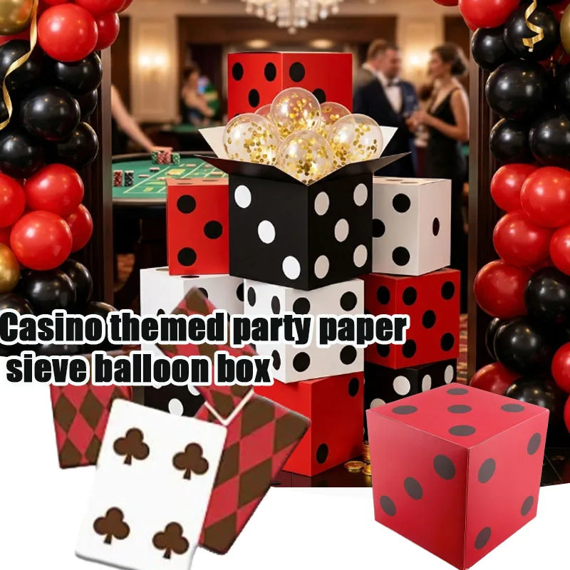 28cm Casino Dice Paper Gift Box – Party Decoration Supply Party Gift Box Babs