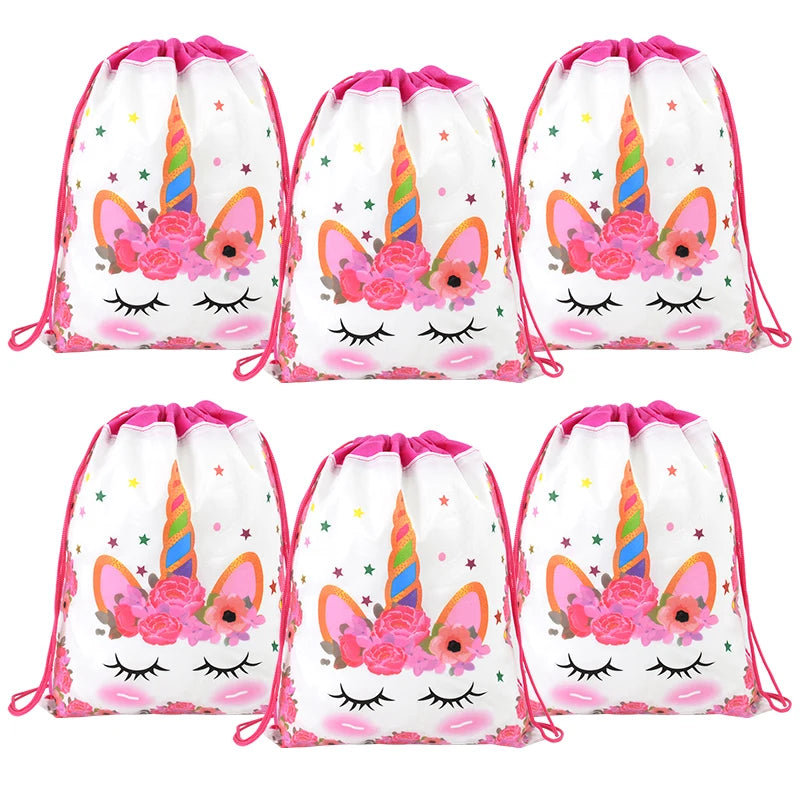 Unicorn Drawstring Bags Kids Party Favors – 1/6/12 Pack Party Favor Bags Babs A 12pcs