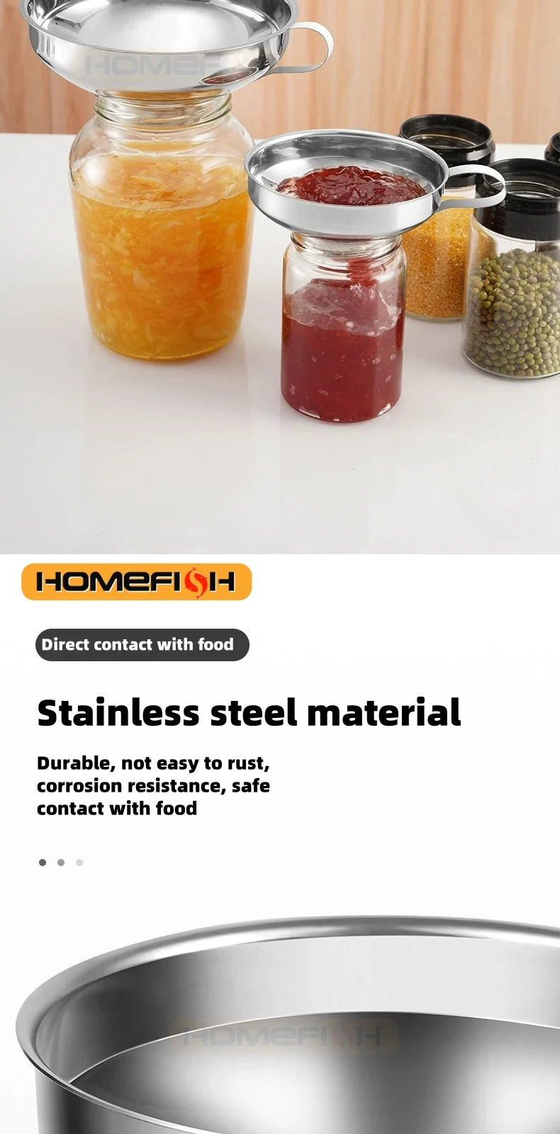 Stainless Steel Wide Mouth Canning Funnel for Mason Jars Kitchen Canning Funnel Babs