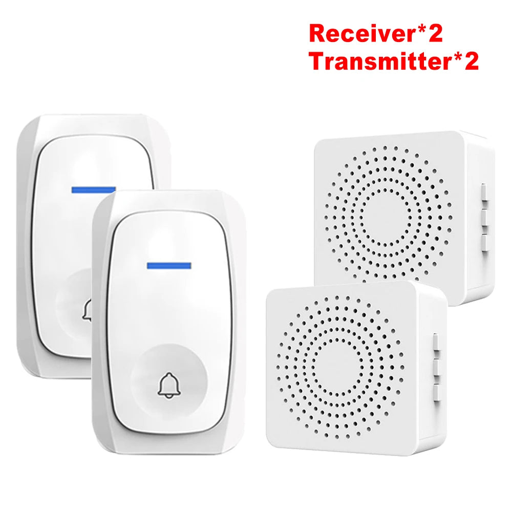USB Wireless Doorbell – 38 Melodies, Waterproof & No Wiring Wireless Doorbell Babs 2 RX and 2 TX