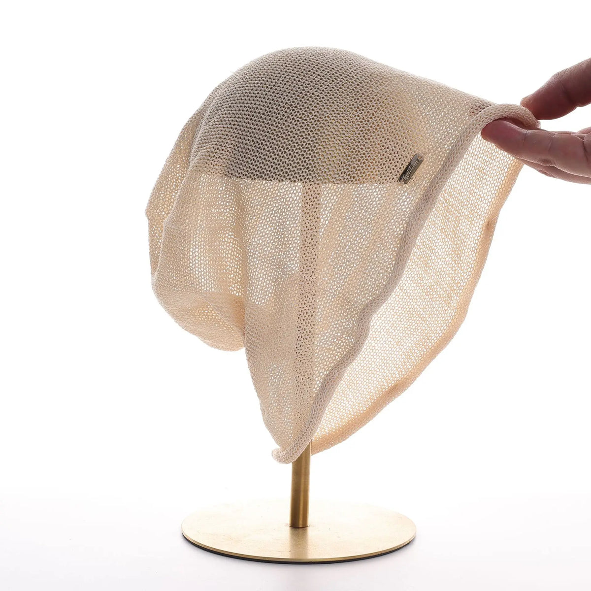 Breathable Loose Knit Cap – Lightweight Summer Headscarf Knit Summer Cap Babs Beige