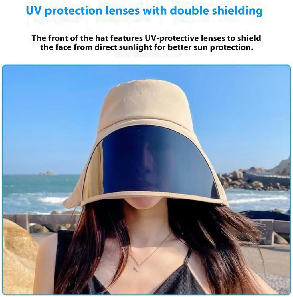 Women's Wide Brim Bucket Hat UPF 50+ Full Face Shield UV Cover Wide Brim Sun Hat Babs