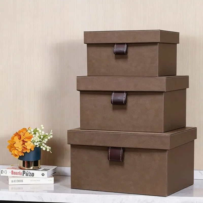 Luxury Leather Storage Box – 50L Large Closet Organizer Leather Storage Box Babs