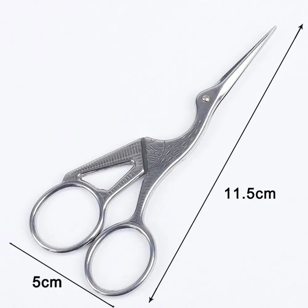 Vintage Bird Crane Embroidery Scissors – Stainless Steel Tailor Shears Embroidery Scissors Babs silver-L 11.5x5cm