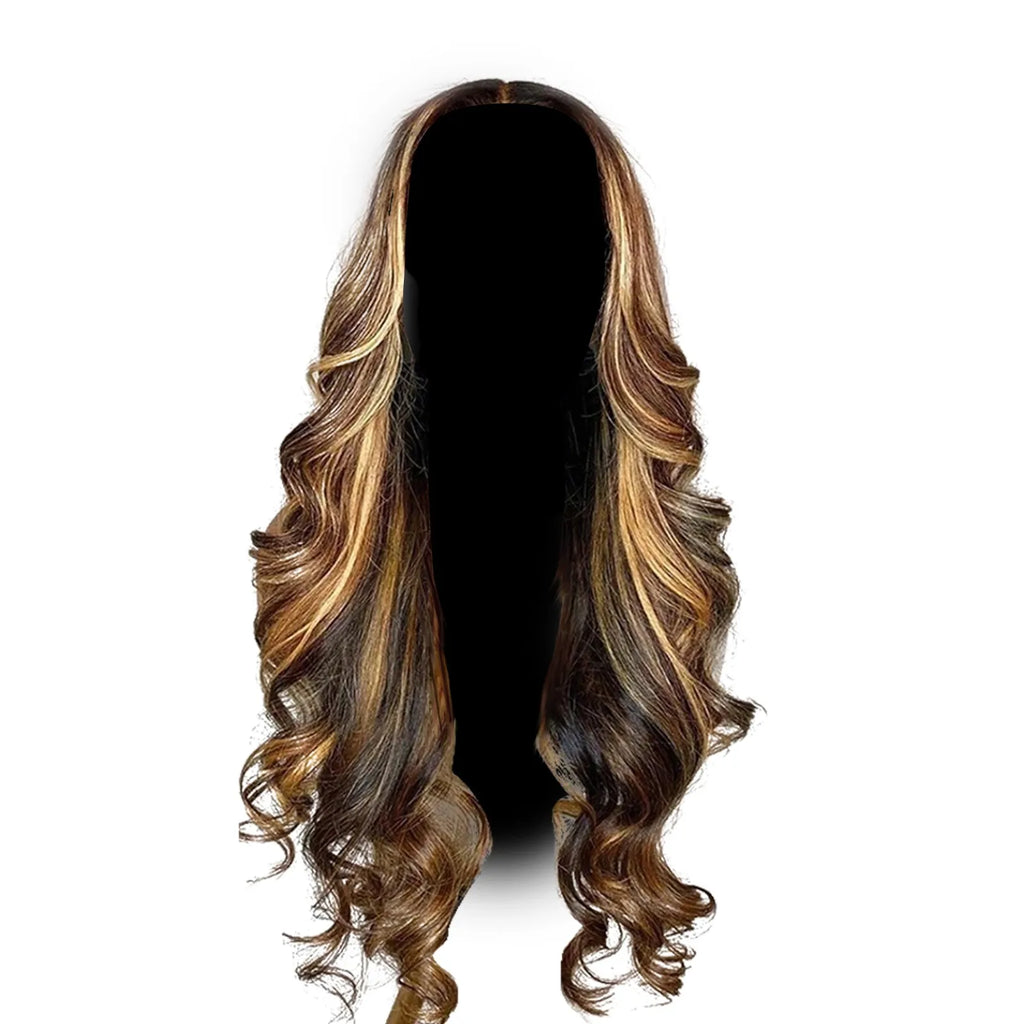 Long Curly Wave Synthetic Lace Front Wig | High Temp Fiber Synthetic Lace Front Wig Babs