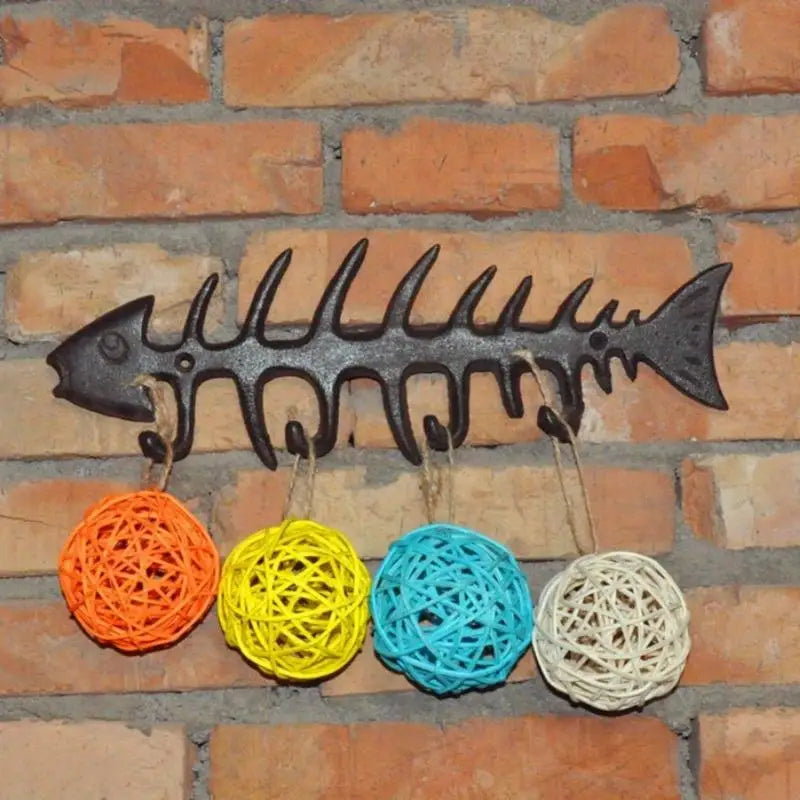 Fish Bone Cast Iron Wall Hook – Beach Coastal Home Decor Decorative Wall Hook Babs