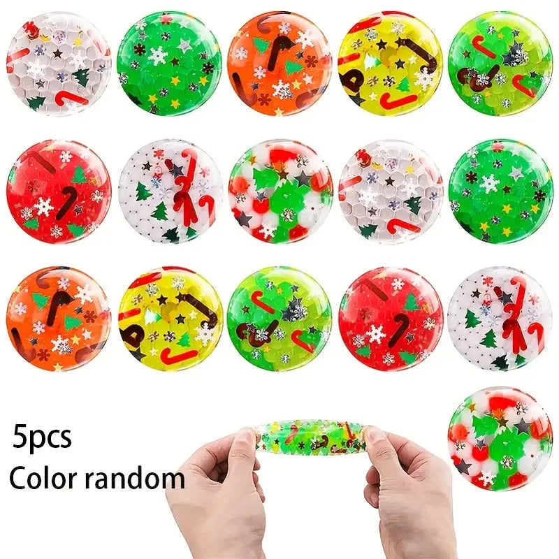 Christmas Glitter Squeeze Balls – Sensory Toy Party Fillers Squeeze Sensory Toy Babs 5Pcs