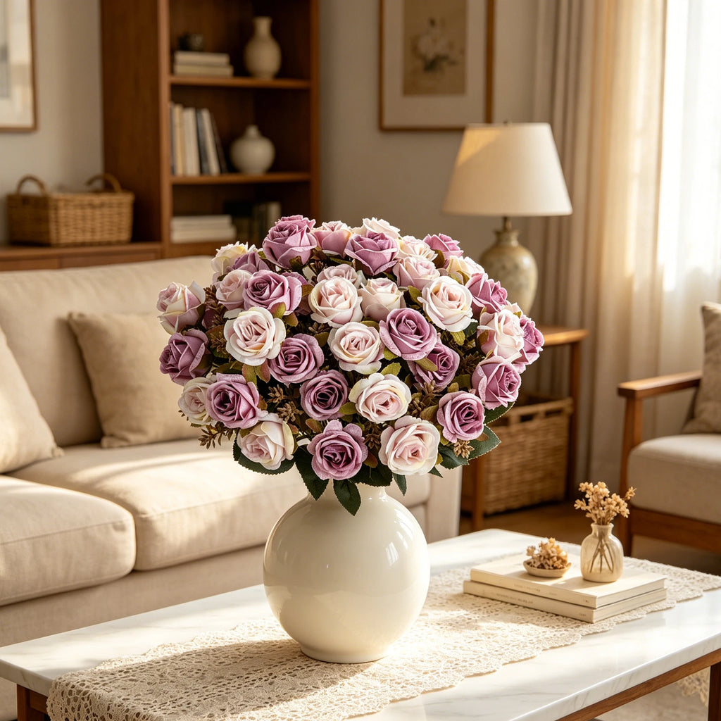 Silk Artificial Carnation Rose Bouquet for Weddings & Home Décor Artificial Flower Bouquet Babs