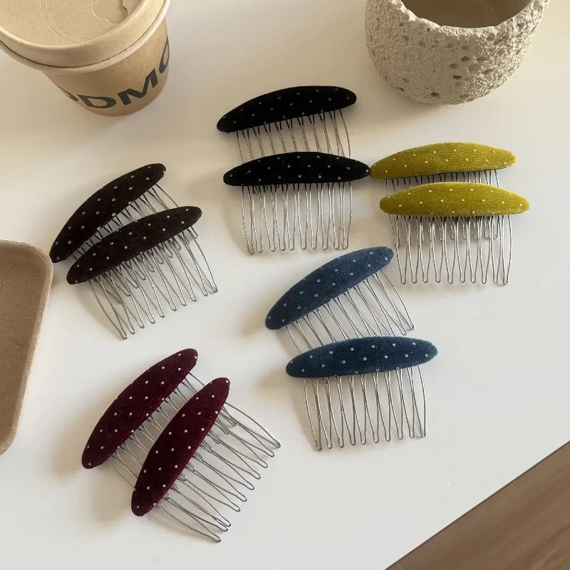 Non-Slip Flocking Hair Comb Clip for Bangs & Ball Head Hair Comb Clip Babs