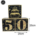 50th Birthday Party Decorations – Black & Gold Tableware Set Party Tableware Set Babs Paper box