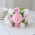 Silk Rose & Chrysanthemum Artificial Bridal Bouquet | DIY Decor Artificial Flower Bouquet Babs Light Pink 1PC