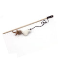 Cat Teaser Wand Toy – Feather, Bell & Linen Mouse Interactive Cat Teaser Wand Babs C