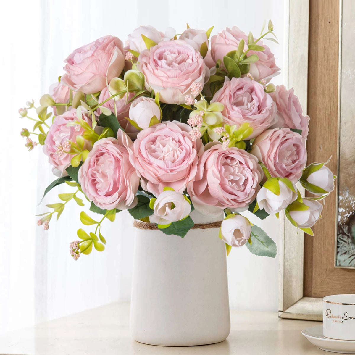 Artificial Silk White Peony Stems – Wedding & Home Décor Artificial Silk Flowers Babs