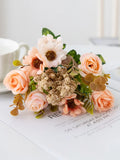 Artificial Silk Rose Bouquet – Wedding, Home & Party Décor Artificial Silk Flowers Babs Champagne 1 PC