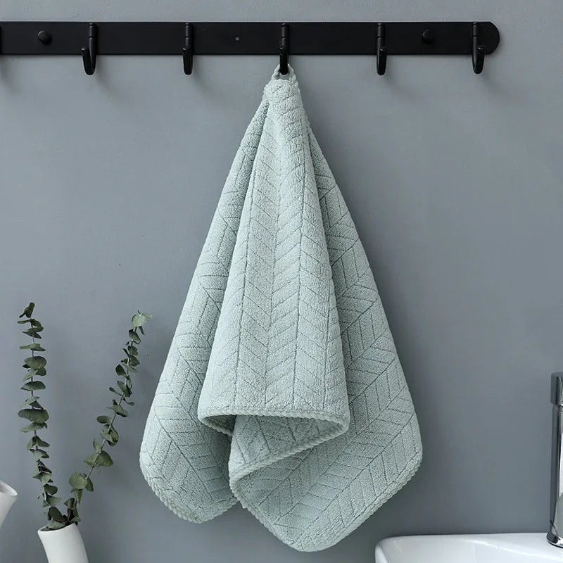 Thickened Coral Velvet Quick-Dry Face & Bath Towel Bath & Face Towel Babs green 35x75cm