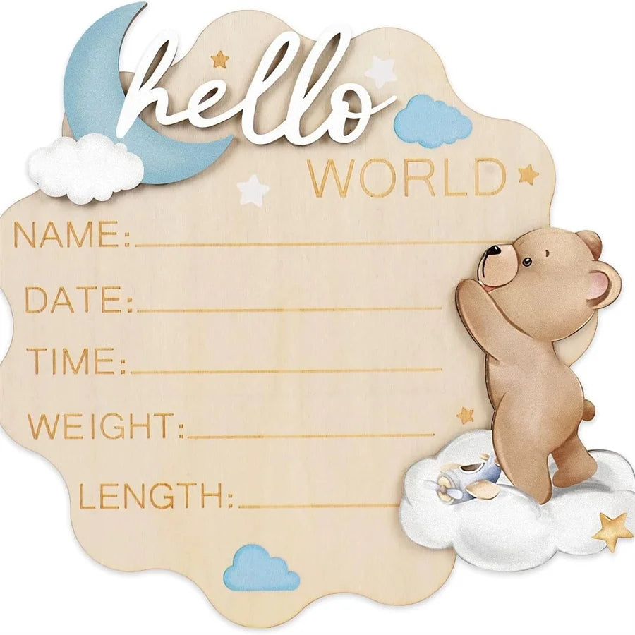 Wooden Birth Statistics Marker – DIY Personalized Baby Decor Wooden Birth Marker Babs yellow