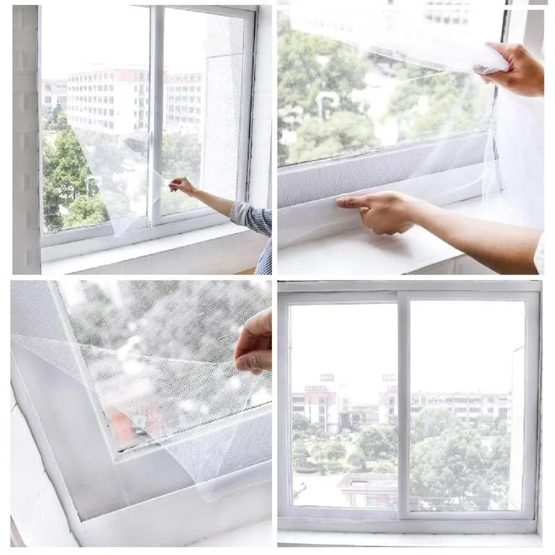 Thick Polyester Mosquito Screen – Self-Adhesive Velcro Fly Net Mosquito Window Screen Babs