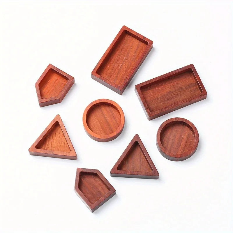 3Pcs Red Rosewood DIY Crystal Resin Jewelry Pendant Frames Jewelry Pendant Frame Babs