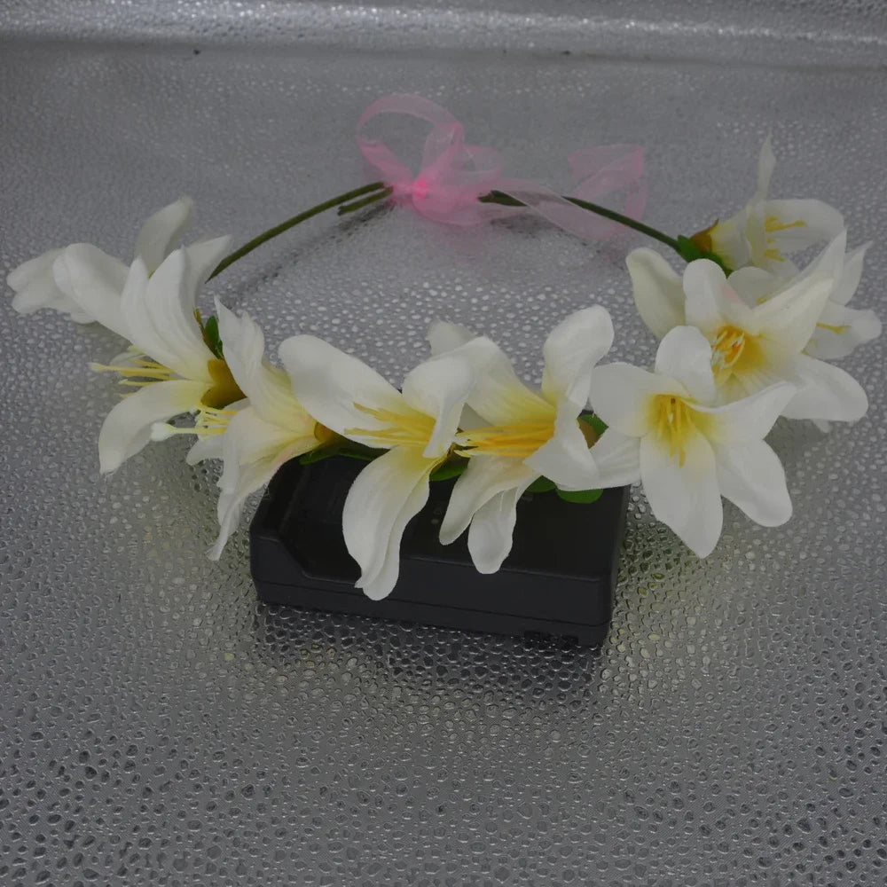 LED Flower Crown Headband – Glow Party & Festival Accessory LED Flower Crown Babs lightless white