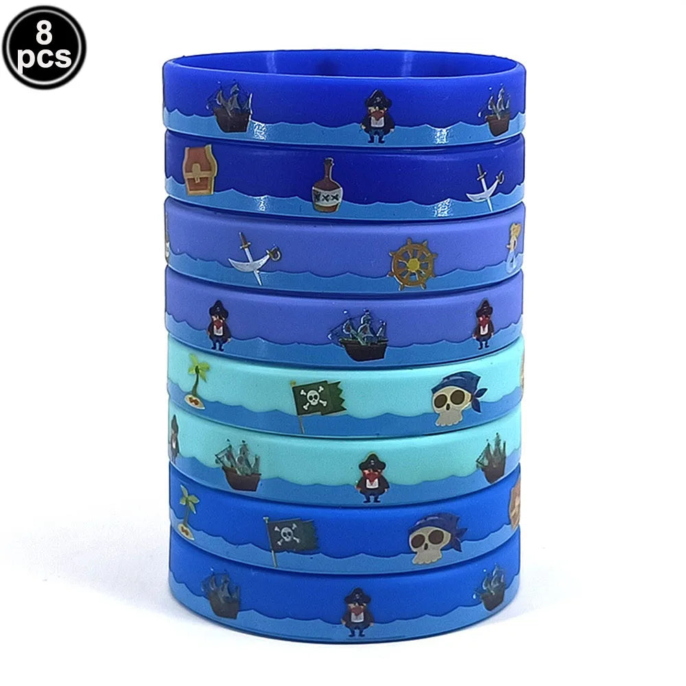 Pirate Theme Silicone Wristbands – Party Favor Bracelets Party Favor Wristbands Babs Fluorescence Yellow